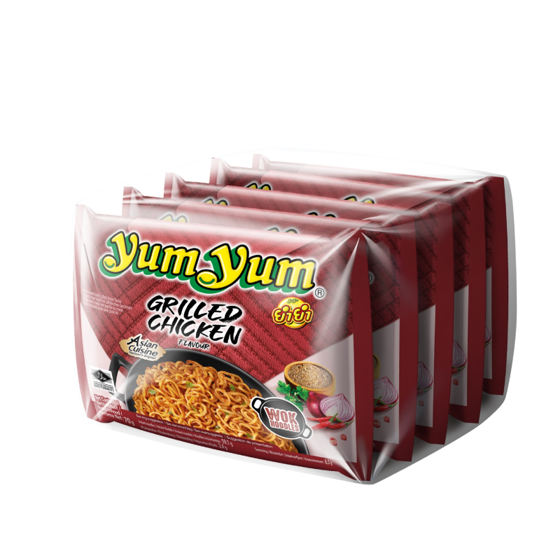 Nouilles asiatiques instantanées saveur poulet grillé 5x70g