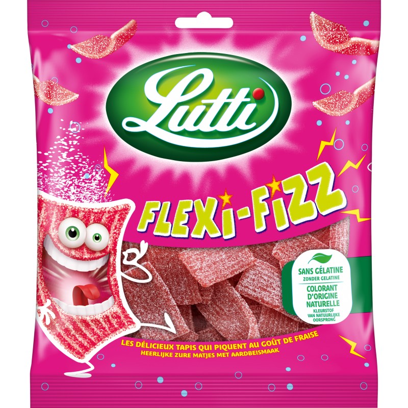 Bonbons flexi-fizz piquants à la fraise 225g