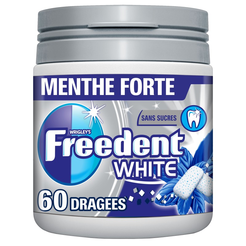 Chewing-gums menthe forte sans sucres boîte 60g