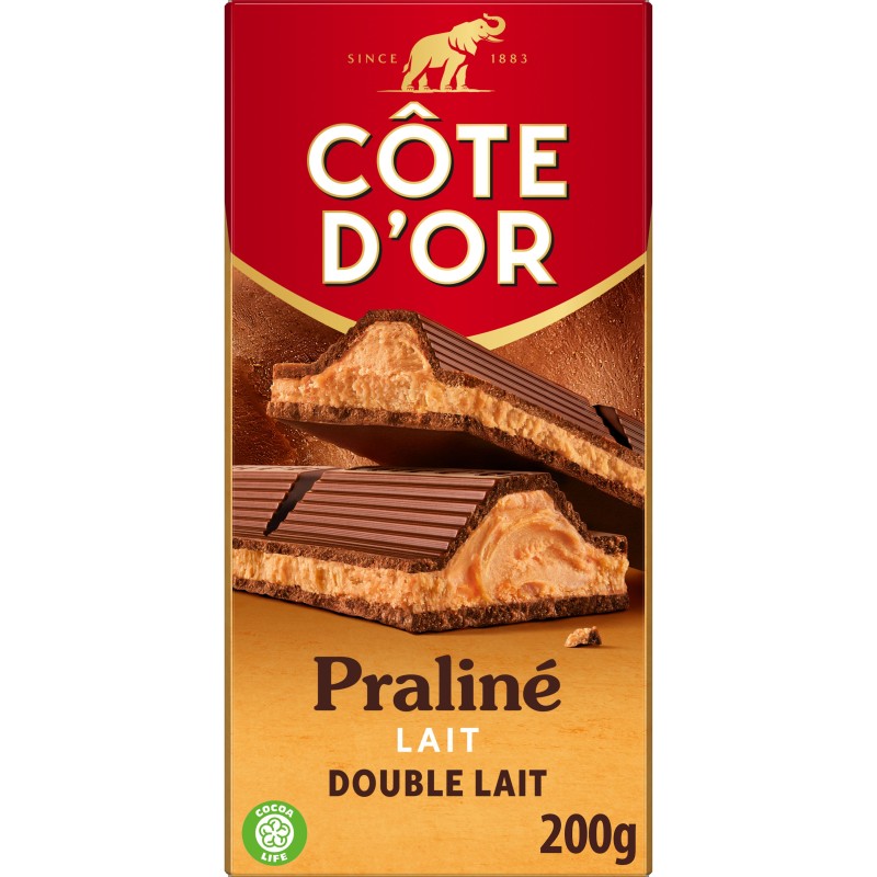 Chocolat au lait praliné double lait 200g