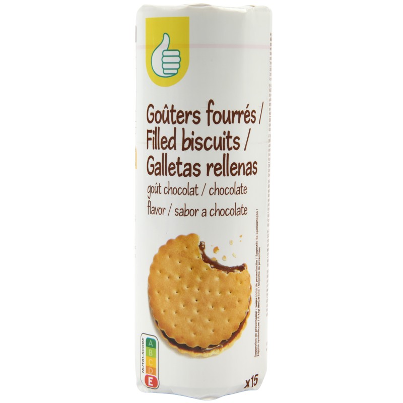 Goûters fourrés ronds au chocolat