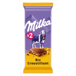 Chocolat au lait riz croustillant 2x100g