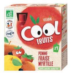 Cool Fruits Bio Gourde Compote Fraise Myrtille 4x90g
