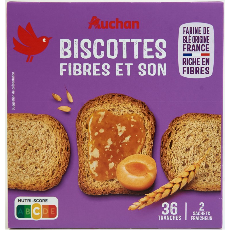 Biscottes Fibres et Son x36 300g