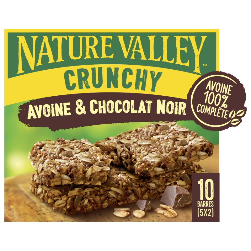 Barres Céréales Avoine et Chocolat Crunchy x5 210g
