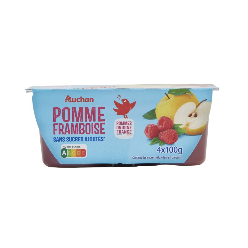Compote sans Sucre Pomme Framboise 4x100g