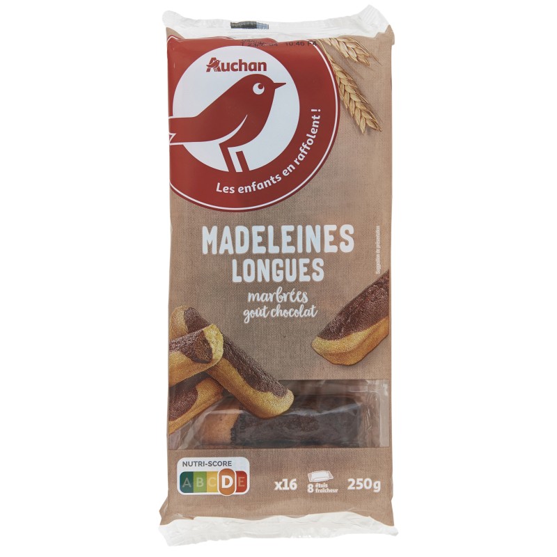 Madeleines Longues Marbrées Chocolat x16 250g
