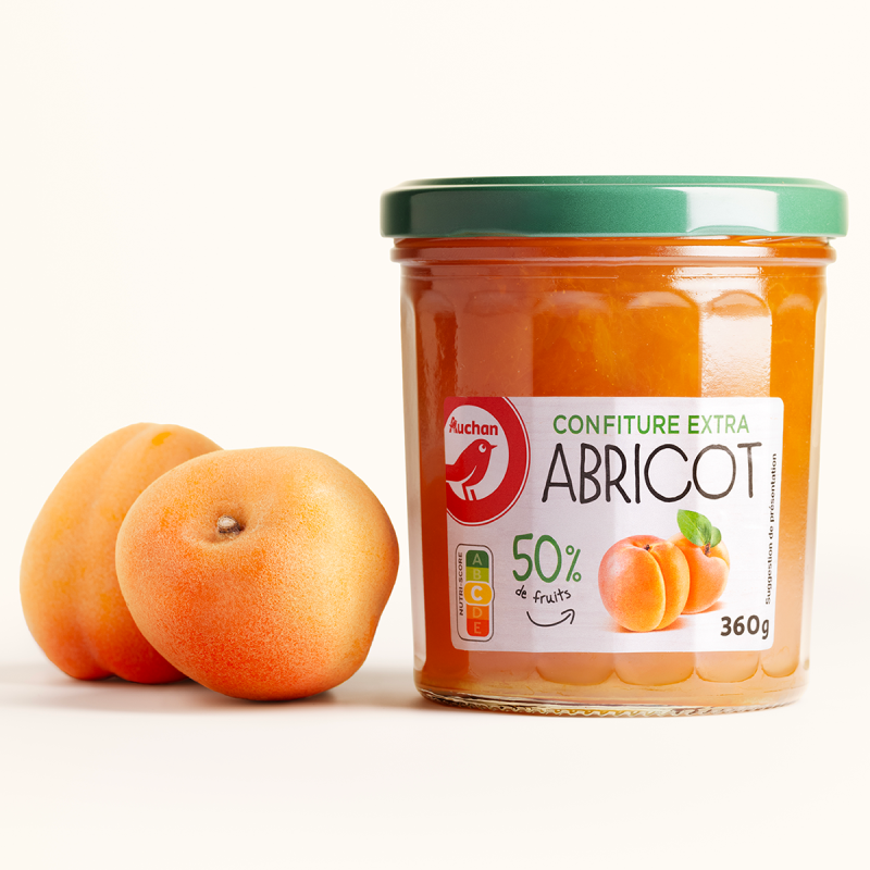 Confiture extra abricots 50% de fruits 360g