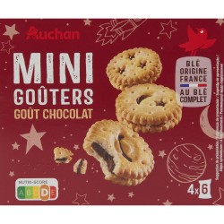 Mini Goûters Biscuits Fourrés au Chocolat Sachets Fraîcheur 4x