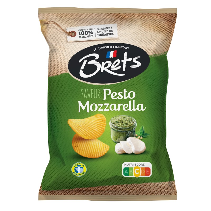 Chips ondulées saveur pesto mozzarella 125g