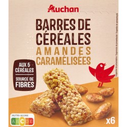 Crousti Barres de Céréales aux Amandes Caramélisées 6 Barres 126g