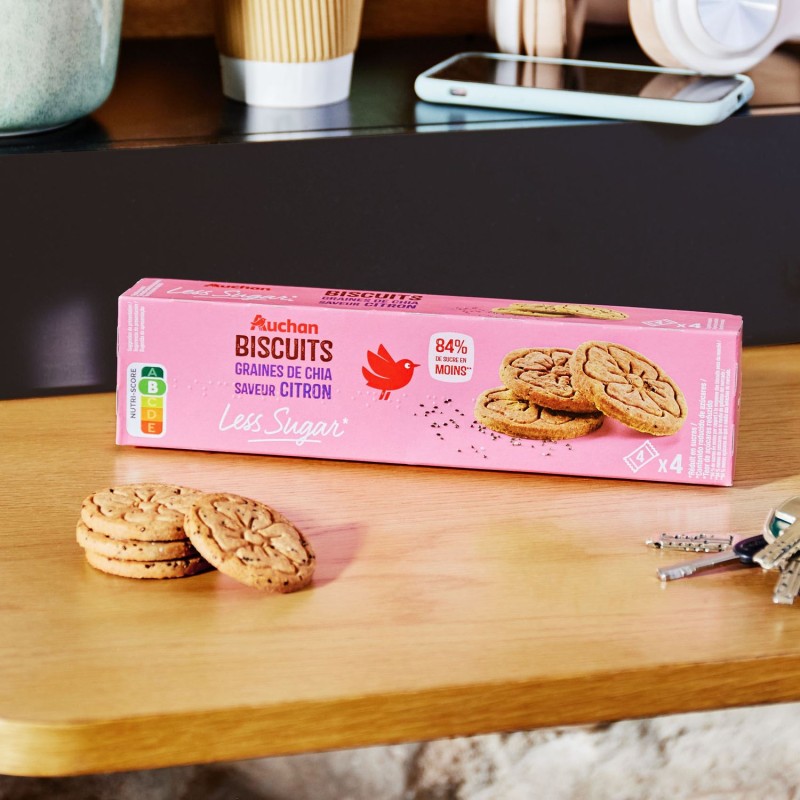 Biscuits Allégés Graines de Chia Saveur Citron 4x4 130g