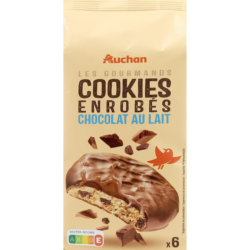 Cookies Enrobé de Chocolat au Lait 180g 6x