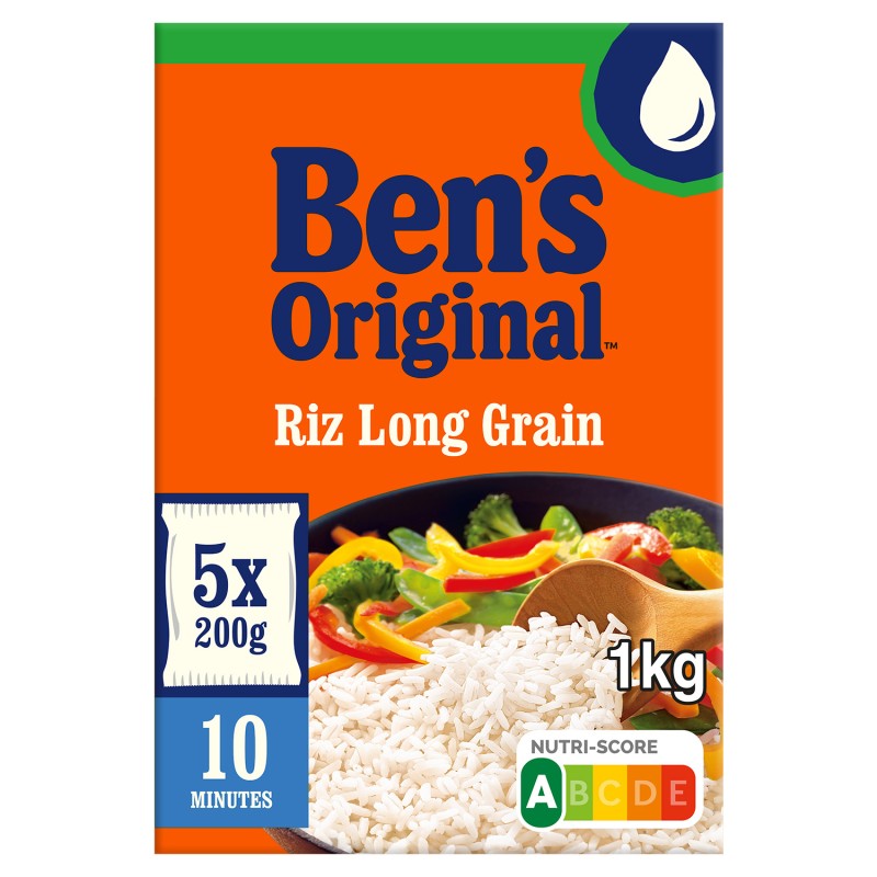 Riz long grain en sachet cuisson rapide x5 1kg