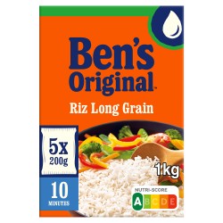 Riz long grain en sachet cuisson rapide x5 1kg