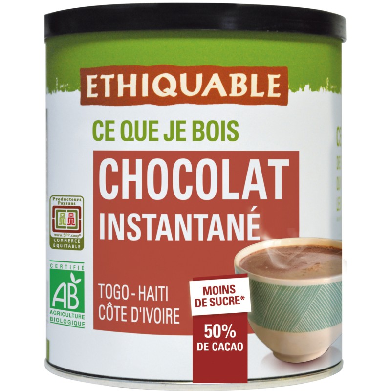 Chocolat instantané en poudre 50% cacao bio 425g