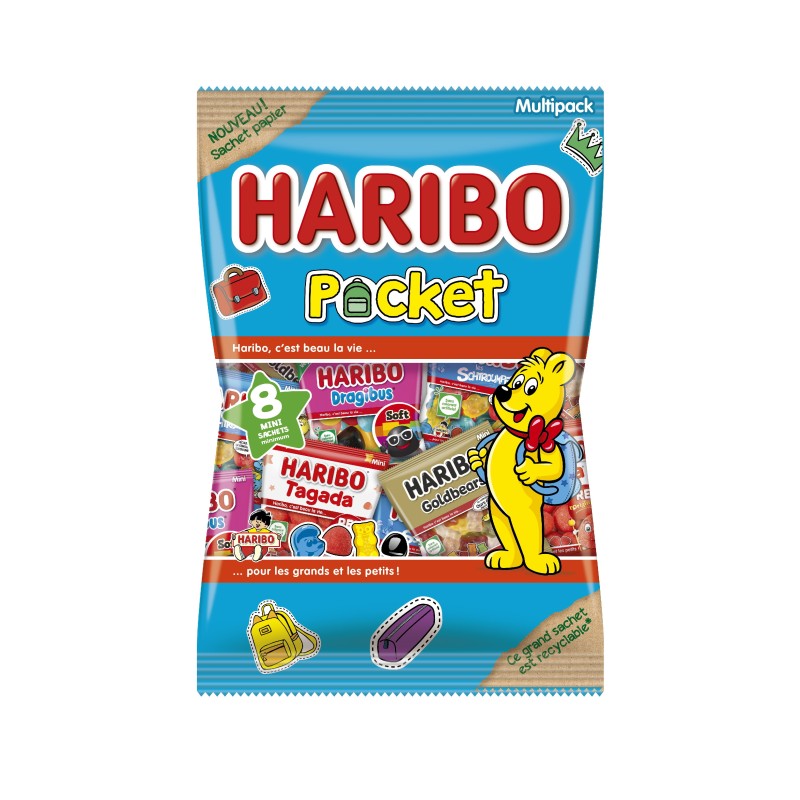 Pocket assortiment de bonbons gélifiés en mini sachet 340g
