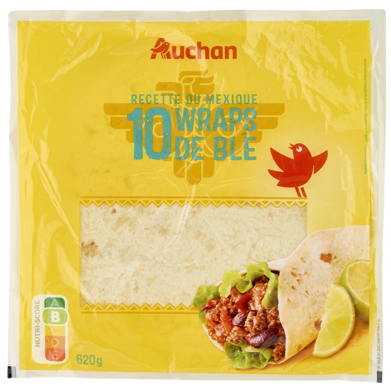 Wraps de blé x10 620g
