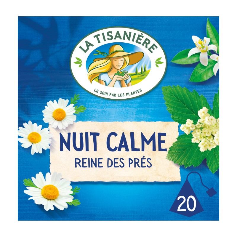 Infusion nuit calme reine des prés camomille tilleul oranger x20