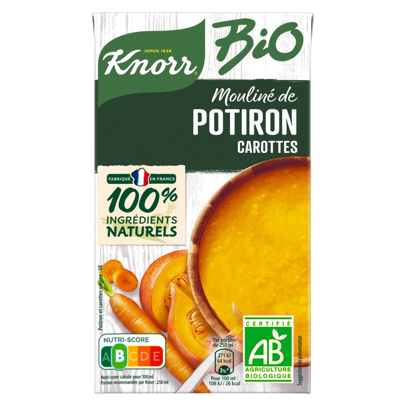 Bio Mouliné de Potiron Carottes 1l