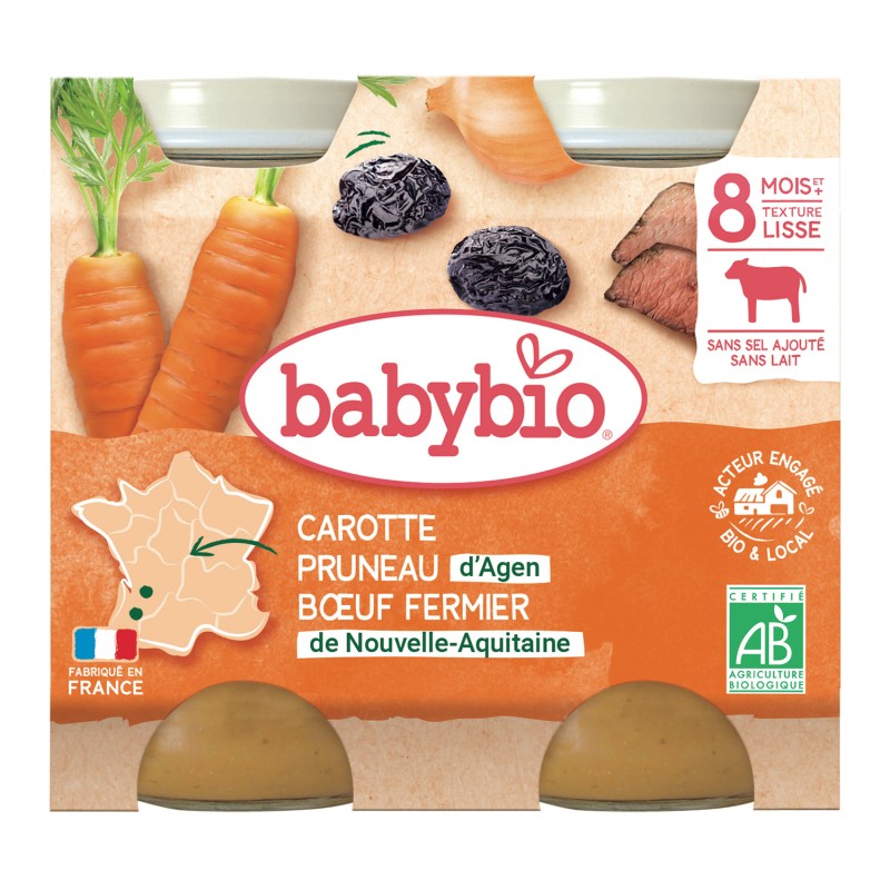 Carotte Pruneau Boeuf dès 8 mois 2x200g