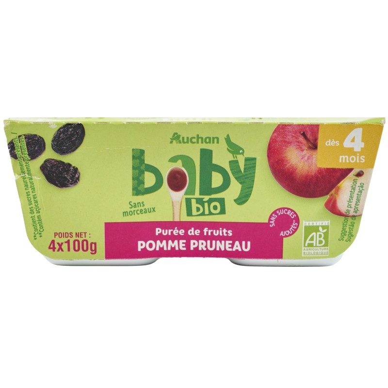 Compote pomme pruneau banane dès 4 mois 4x100g