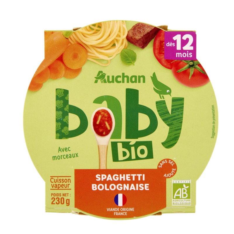 Assiette spaghetti bolognaise dès 12 mois 230g