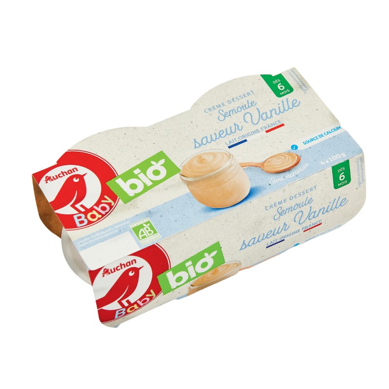 Crème dessert vanille et semoule 4x100g