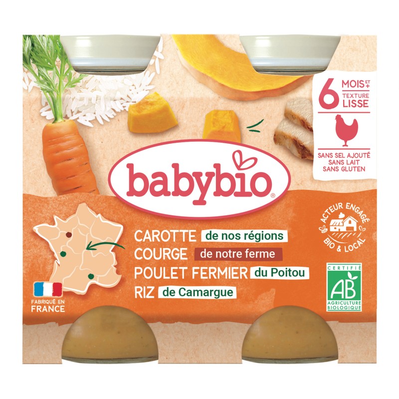 Carotte Butternet Poulet Riz dès 6 mois 2x200g