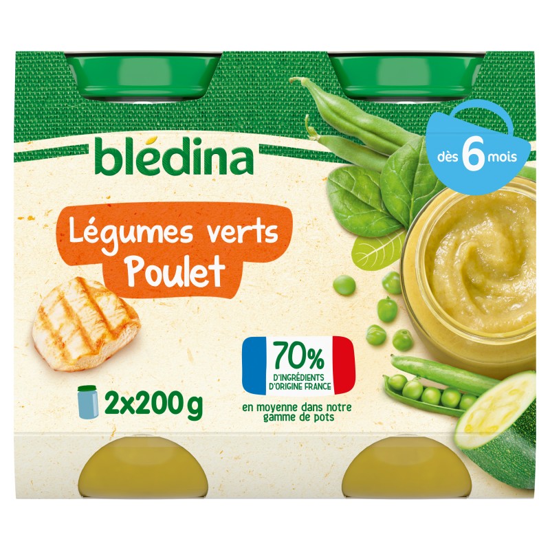 Petit pot légumes verts poulet dès 6 mois 2x200g