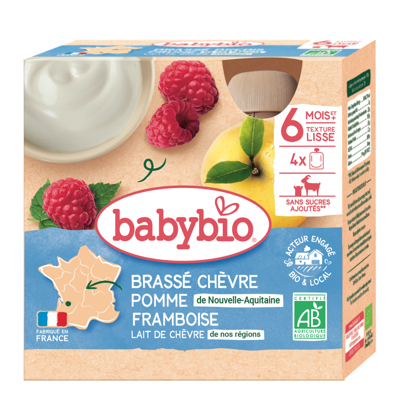 Brassé Chèvre Pomme Framboise dès 6 mois 4x85g