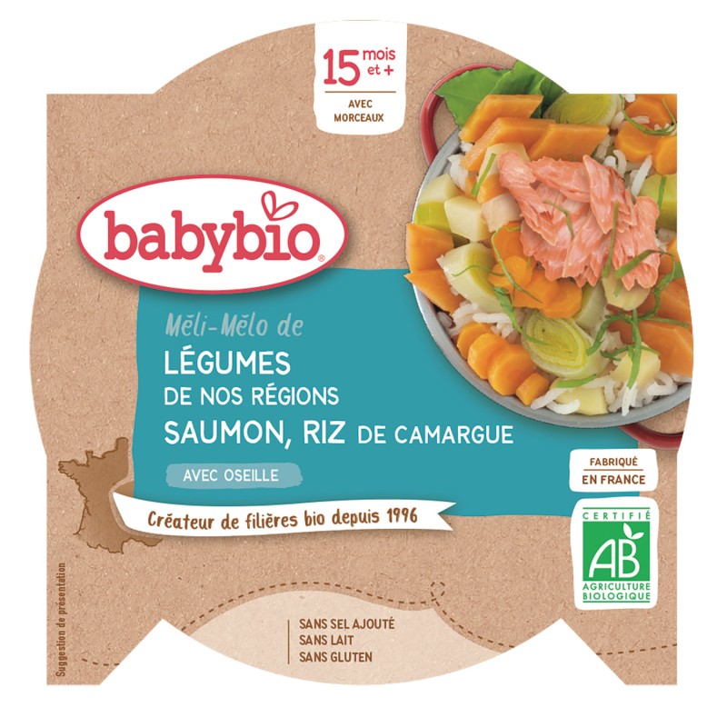 Méli-Mélo de Légumes Saumon et Riz dès 15 mois 260g