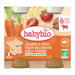 Légumes et Pâtes Bolognaise au Boeuf Fermier 2X200g