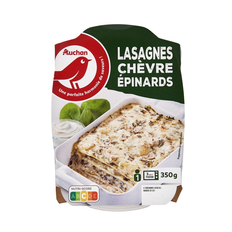 Lasagne Chèvre et Epinards 350g