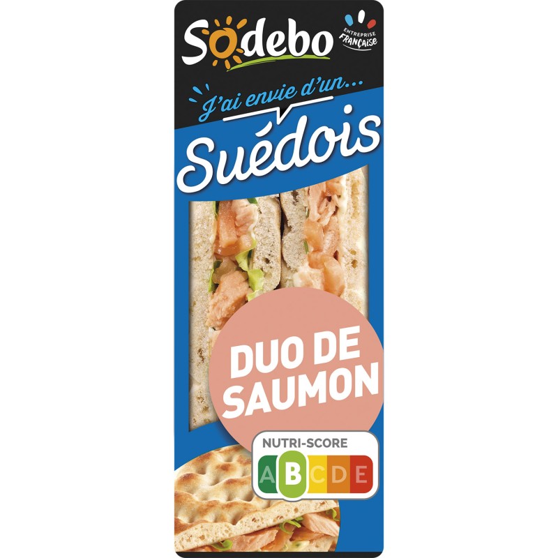 Sandwich suédois duo saumon 135g