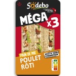 Sandwich méga poulet mayo légère x3 230g