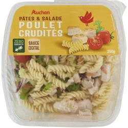Pâtes et salade poulet crudités sauce cocktail 250g