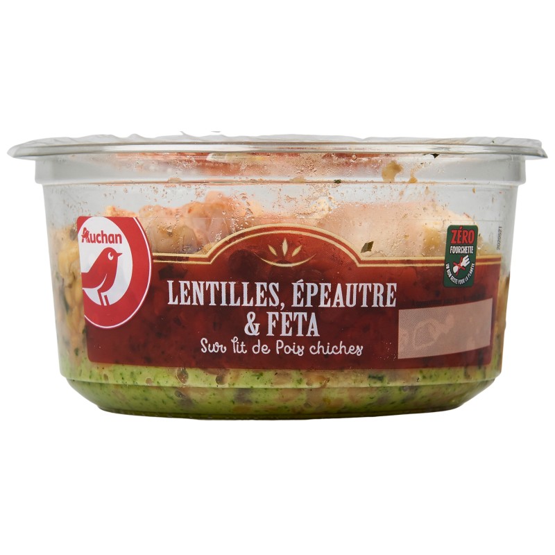 Salade de lentilles épeautre et feta sur lit de pois chiches 250g