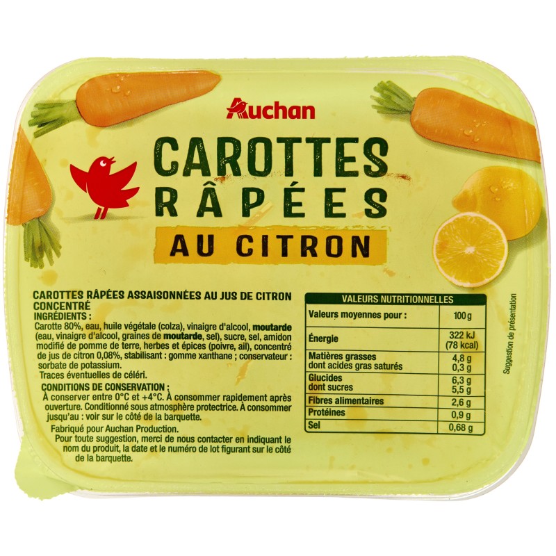Carottes râpées au citron 300g
