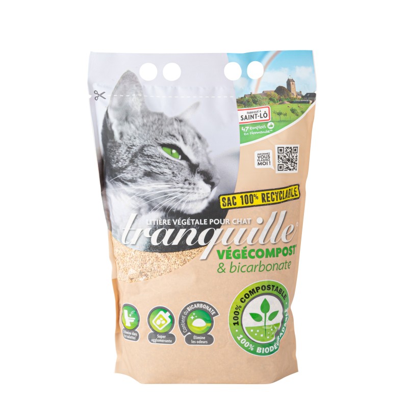 Litière Tranquille Végécompost & Bicarbonate 4L