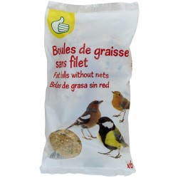 Boules de graisse sans filet pour oiseaux x6