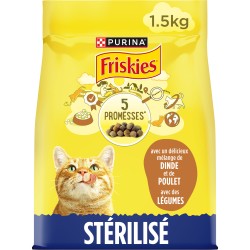 Croquette au poulet dinde et aux légumes pour chat stérilisé 1.5kg