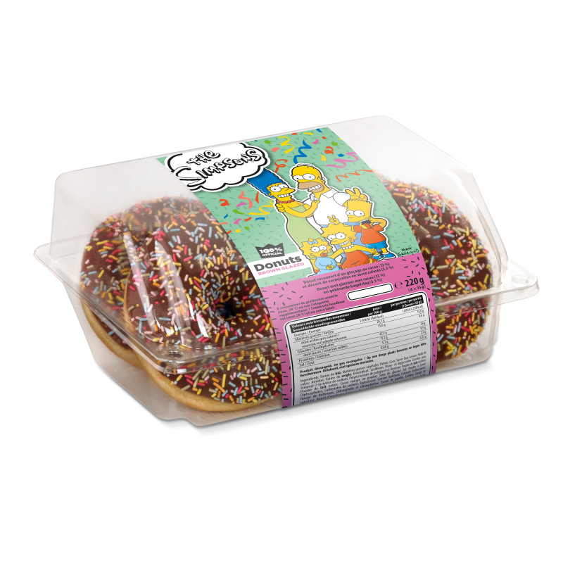 Donuts marron The Simpsons x4 220g
