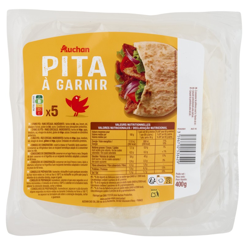Pita à garnir x5 400g
