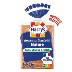 Pain de mie American sandwich nature 14 tranches 550g