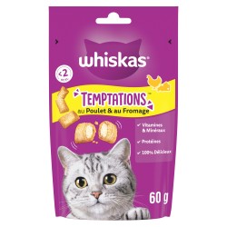 Friandises au poulet et au Fromage TEMPTATIONS pour chat adulte 60g