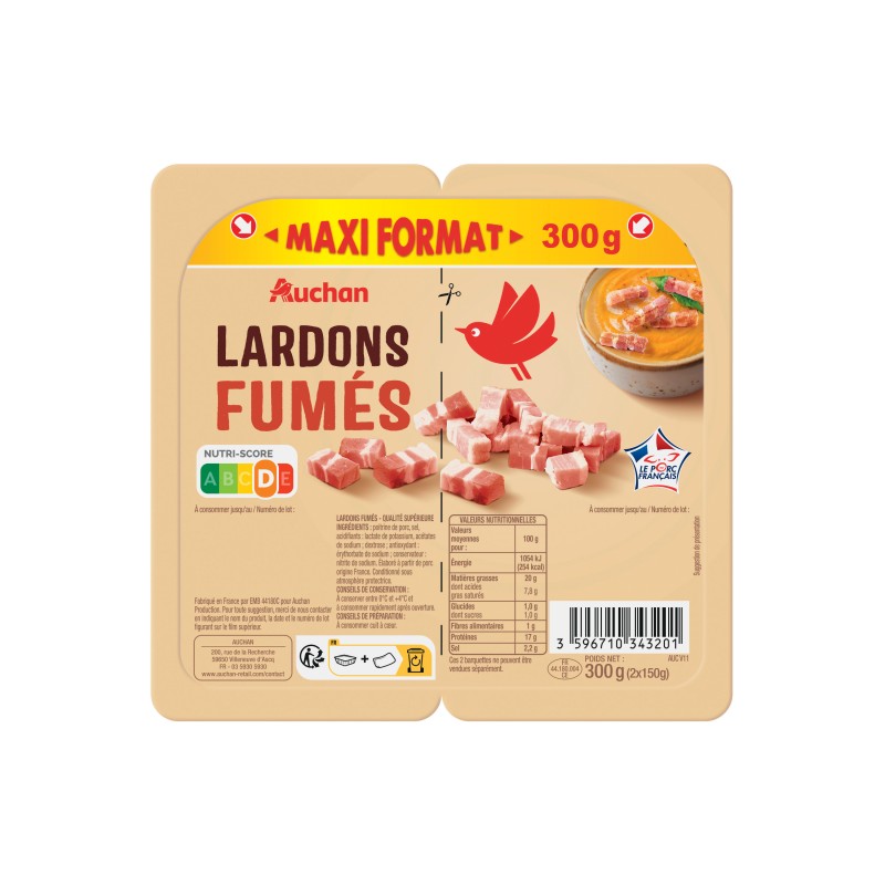 Lardons fumés 2x150g
