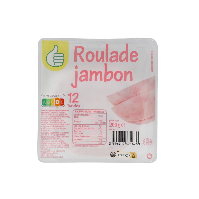 Roulade de jambon 12 tranches 200g