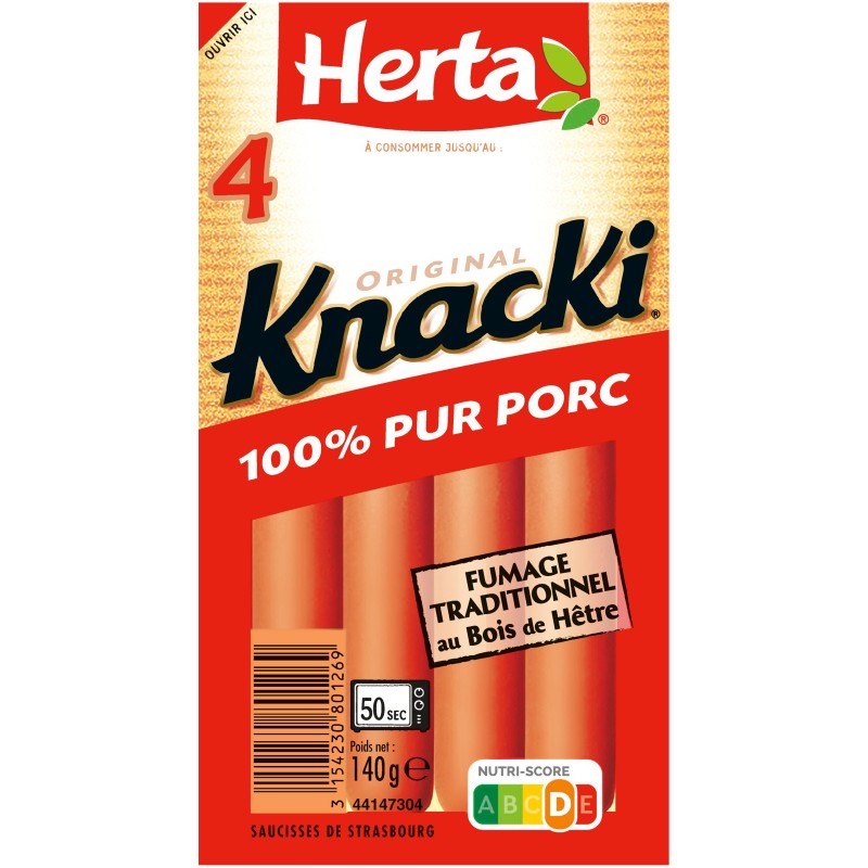 Knacks Pur Porc x4 140g