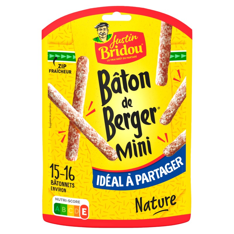 Mini bâton de berger saucissons nature 15-16pièces 160g